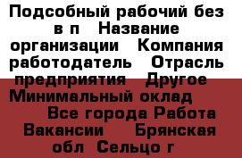 Подсобный рабочий-без в/п › Название организации ­ Компания-работодатель › Отрасль предприятия ­ Другое › Минимальный оклад ­ 16 000 - Все города Работа » Вакансии   . Брянская обл.,Сельцо г.